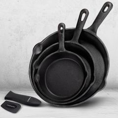 Pre-Seasoned Cast Iron Skillets (set of 3)