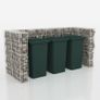 Gabion Triple Wheelie Bin Surround Steel Image 6