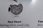 New genuine pandora sterling silver pave charm clip