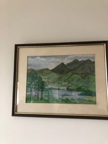 Watercolour Mountain Scene