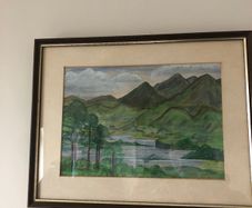 Watercolour Mountain Scene