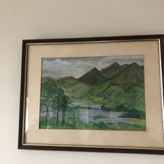 Watercolour Mountain Scene