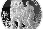 2021 Fiji 50 Cents 1oz Silver Bullion Coin - Cats. Proof-like. (In Capsule)