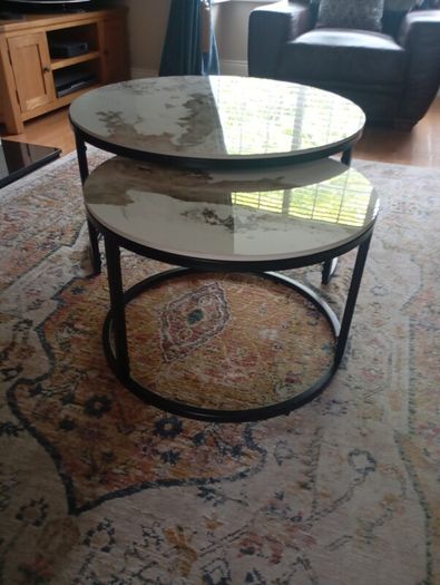 Set of two marble  coffee tables