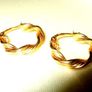 Pristine 9ct Gold 1" Twisted Rope Hoop Earrings Image 5