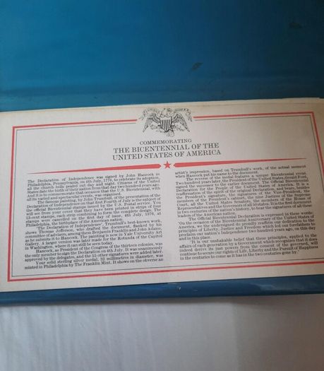 The American Bicentennial Medallic First Day Cover With Padded Album-1976