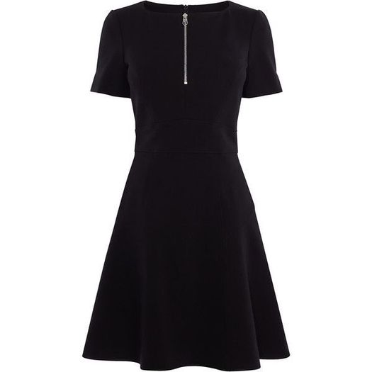 Karen Millen High Neck Zip Black Jersey Dress