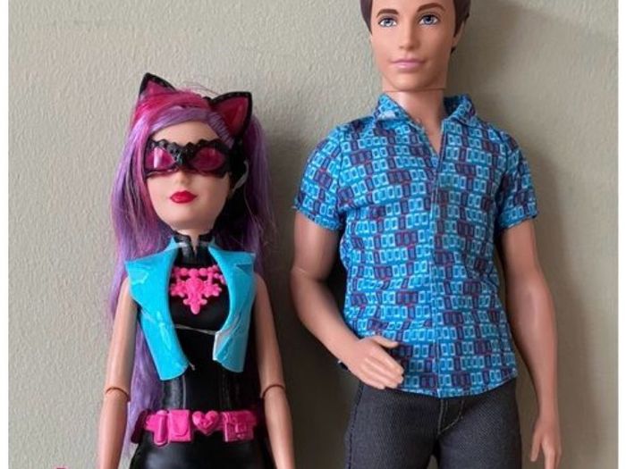 2 Dolls from the 2015 Barbie Spy Squad Series, Cat Burglar Skipper and Ken The Inventor Dolls