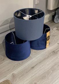 light shades x3 new navy velvet and tweed effect. See description for pricing please