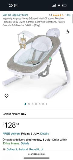 Multi directional baby swing