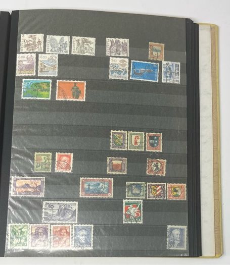 Collection: Switzerland (Helvetia) mainly, Malta, Gibraltar & Andorra Stamps mainy usd but a few mint on 38 pages
