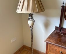Vintage look floor lamp with pleated shade