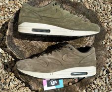Nike Air Max 1 Jaded Olive Suede Cream White Black