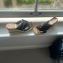 Black Leather Wedge Image 4