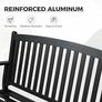 Metal Garden Bench, Park Bench with Backrest & Armrest, Reclining Bench Retro Style for 2-3 Seater, Garden Furniture Benches for Garden, Park, Balcony (Black) Image 5