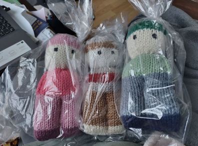 larger hand knitted dolls