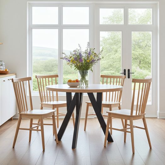 Modern Oak Extendable Dining Table 100cm to 180cm Veener or Laminated