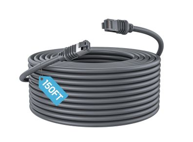 Starlink Gen3 Cable 150FT/46M  Waterproof Extension for Gen 3 Dish and Router, Durable Outdoor Starlink Accessories, Compatible with Standard Kit, Gray