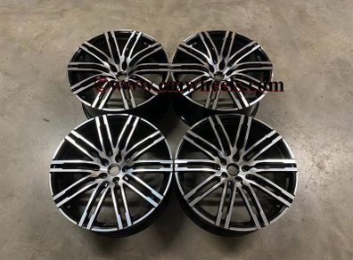 21" Inch Porsche Macan Turbo Style Alloy Wheels Gloss black polished 5x112 66.6