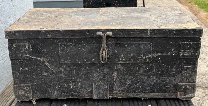 small vintage wooden tool chest( 1)