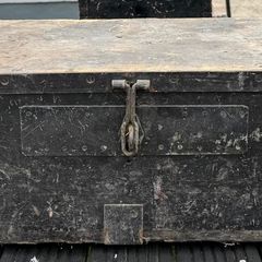 small vintage wooden tool chest( 1)