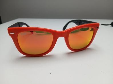 Ray-Ban Sunglasses Folding Wayfarer Orange Mirror Black Matte