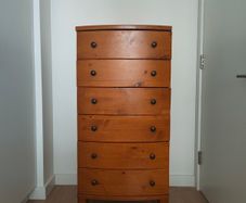 beautiful vintage solid wooden tall boy chest of drawers