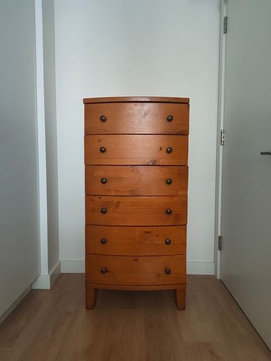 beautiful vintage solid wooden tall boy chest of drawers