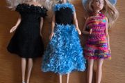 Barbie doll handemade dress and necklace