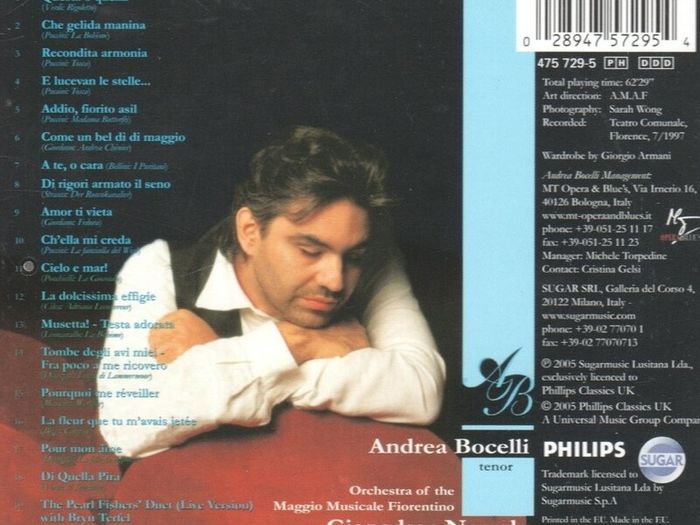 Andrea Bocelli : Aria - Free Post