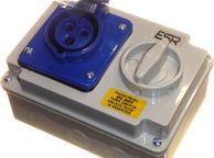 main image for ad 16 Amp 230V 3 Pin Interlock Socket Switched 2P+E Single Phase Blue