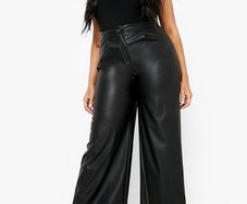 ladies pu wide leg trainers