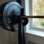 155kg Bumper Plate Set 7ft Olympic Bar and adjustable Squat Stands. Image 4