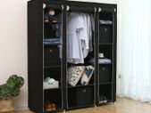 Fabric cabinet with clothes rail wardrobe,