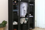 Fabric cabinet with clothes rail wardrobe,