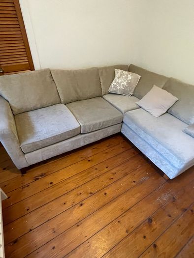 Light grey corner couch
