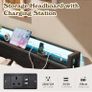 King Size Bed Frame with Ergonomic Storage Headboard and LED,Metal Image 4