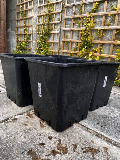 4x Large Deep Plastic Plant Pots