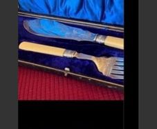 Antique Bone Handle Fish Serving Set