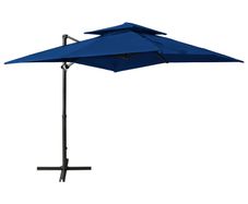 Cantilever Umbrella with Double Top 250x250 cm Azure Blue
