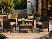 Garden Furniture Set, PE Polyrattan, Lounge Set, 4 pieces Patio Furniture, Outdoor, for Patio, Balcony, Garden