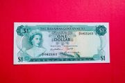 Bahamas   1 DOLLAR. 1965 . Pick  18b SCARCE  Uncirculated