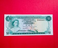 Bahamas   1 DOLLAR. 1965 . Pick  18b SCARCE  Uncirculated