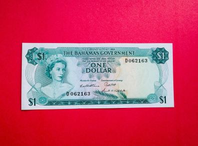 Bahamas   1 DOLLAR. 1965 . Pick  18b SCARCE  Uncirculated