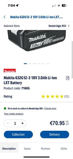 makita battery charger & 3 Battery