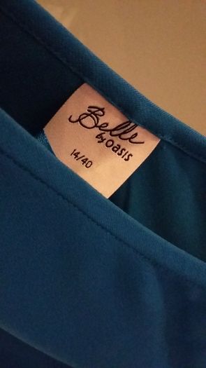 Worn Once, One Shouldered Teal Oasis Dress