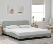 Bed Frame "Dover" Light Grey 180x200 cm Super King Velvet
