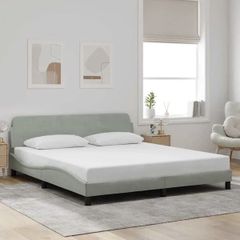 Bed Frame "Dover" Light Grey 180x200 cm Super King Velvet