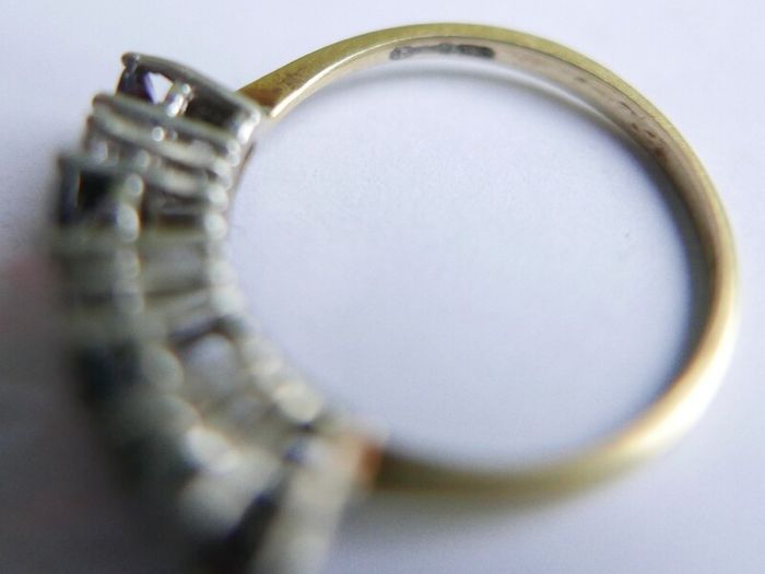 Vintage14K Gold 585 Ring With  Diamonds and Rubies Ring size P1/2 - 2,9g