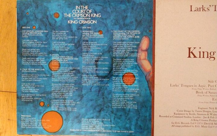 2Lp.King Crimson "In The Court Of The Crimson King" + "Larks Tongues in Aspic". Original UK.Double edition.Excellent cond.